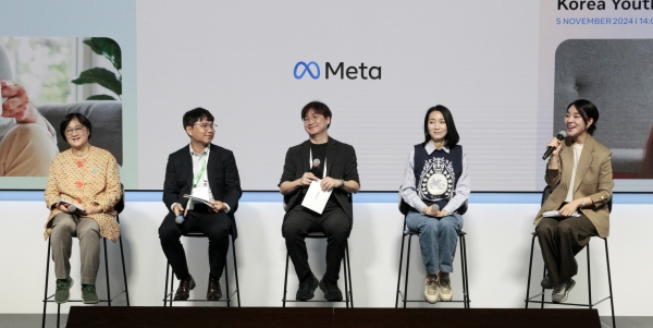 고려대학교 이희정 교수, 과학기술정보통신부 이은규 팀장, 서울대학교 윤대현 교수, 김주령 배우, 메타코리아 대외정책팀 이슬기 이사 (왼쪽부터)