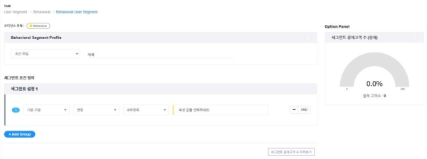 TAM 세그먼트 추출 화면 (출처 : BizSpring)